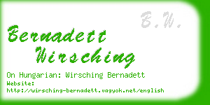 bernadett wirsching business card